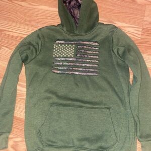 Mossy oak Green Camouflage Flag Hoodie